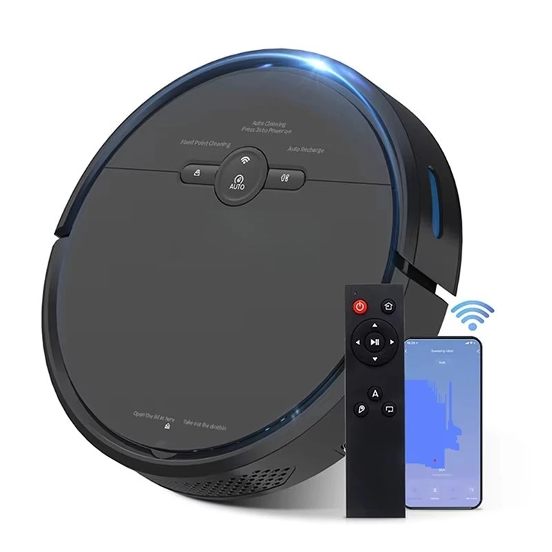 4400mAh Robot Vacuum Cleaner Strong Suction Self Charging Mopping Sweeping Ideal for Hard Floors Carpet Pet Hair WiFi Alexa APP
