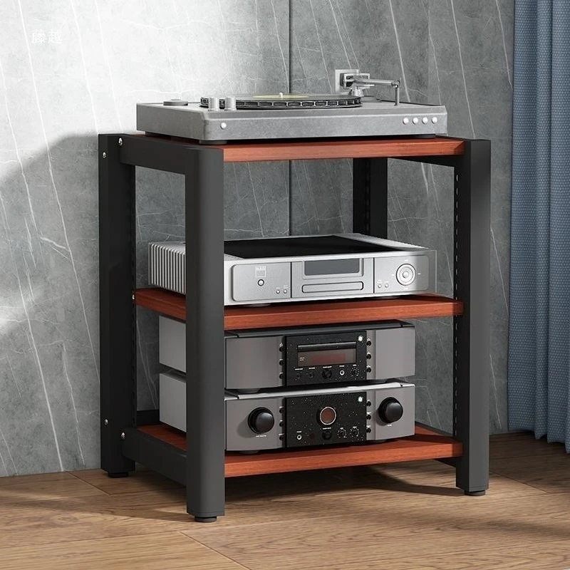 Steel Wood CD Amplifier Rack Laminate Lifting Adjustable Home Theater Speaker