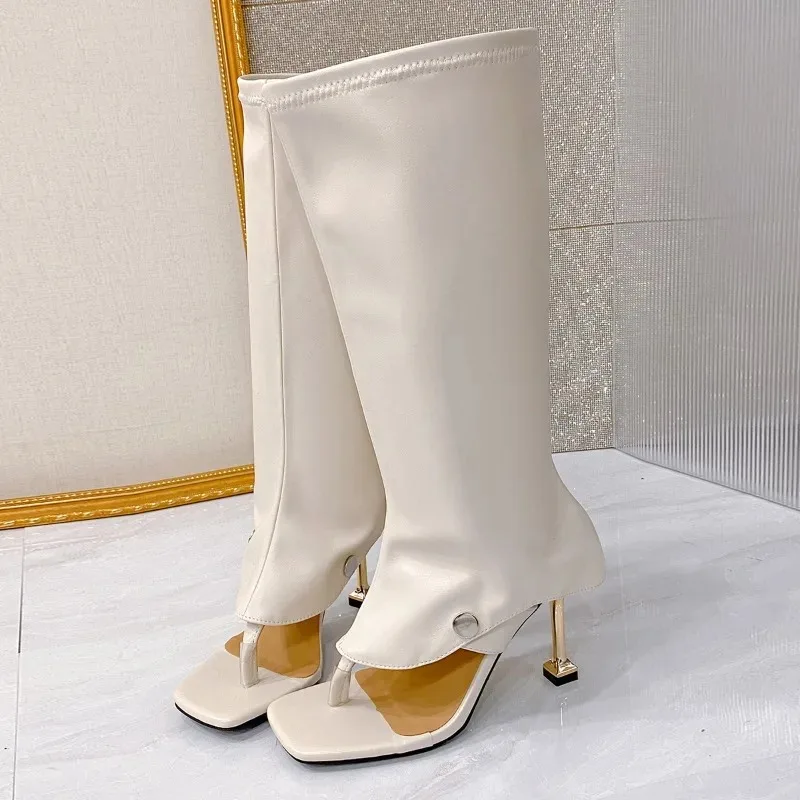 Summer New Womens Shoes Fashion Open Toe Summer Boots for Woman Exquisite High Heeled Flip Flops Designer Shoes Zapatos De Mujer