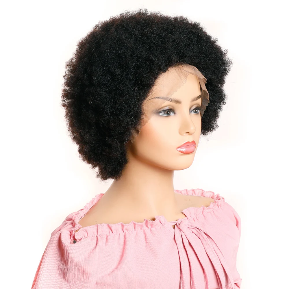 Afro 13x4 Lace Front Wig Human Hair Afro Kinky Curly Wig With Baby Hair Pre-Plucked Fluffy Full Lace Wigs For Women