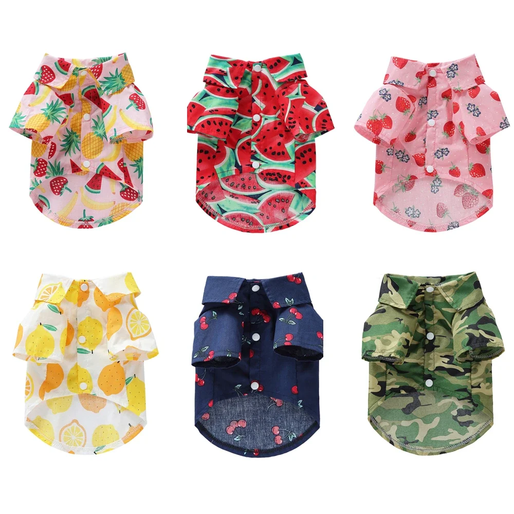 Fruit Print Dog Shirt Thin Coat Jacket Breathable Soft Cute Summer Poodle Schnauzer Small Dogs Cat Puppy Pet Clothes Hot New