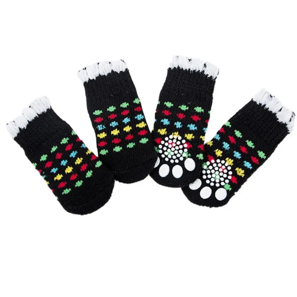 Cute Cotton Anti slip Soft Breathable Freeze-proofing Cat Socks Puppy Socks Pet Foot Cover Dog Paw Protectors