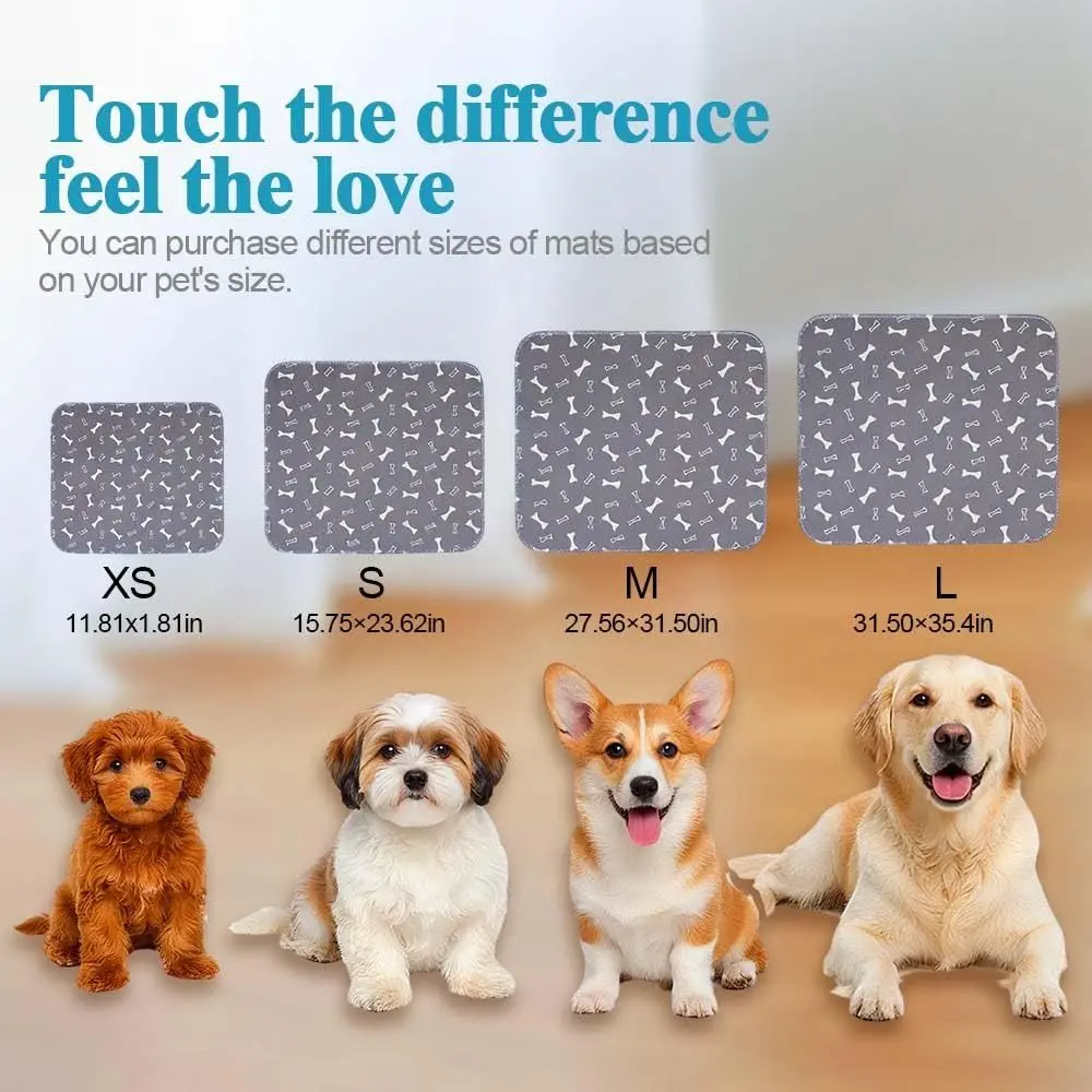 Super Absorbent Pet Bed Mat Reusable Anti-Slip Dog Urine Pad Washable Waterproof Puppy Pee Pad with Pheromones Pet Training