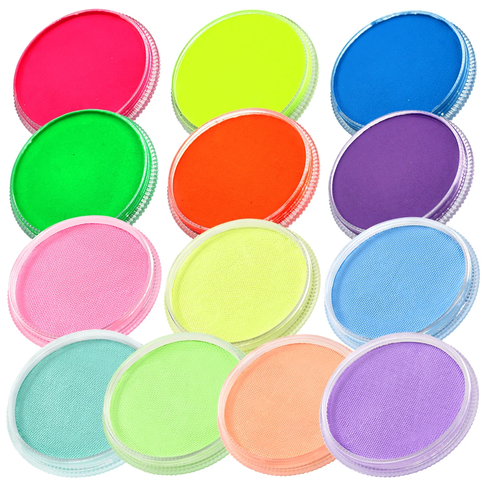 OPHIR DIY  Face Painting Neon Fluorescent  Makeup Drawing for Halloween Body Paint Pigment 30g/Set 13 Colors for Choose RT011