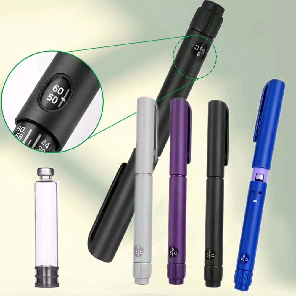 Magic Pen with 3ml Glass Vial Rotary Push Disposable Insulin Injection Pens Adjustable Growth Hormone Dosage