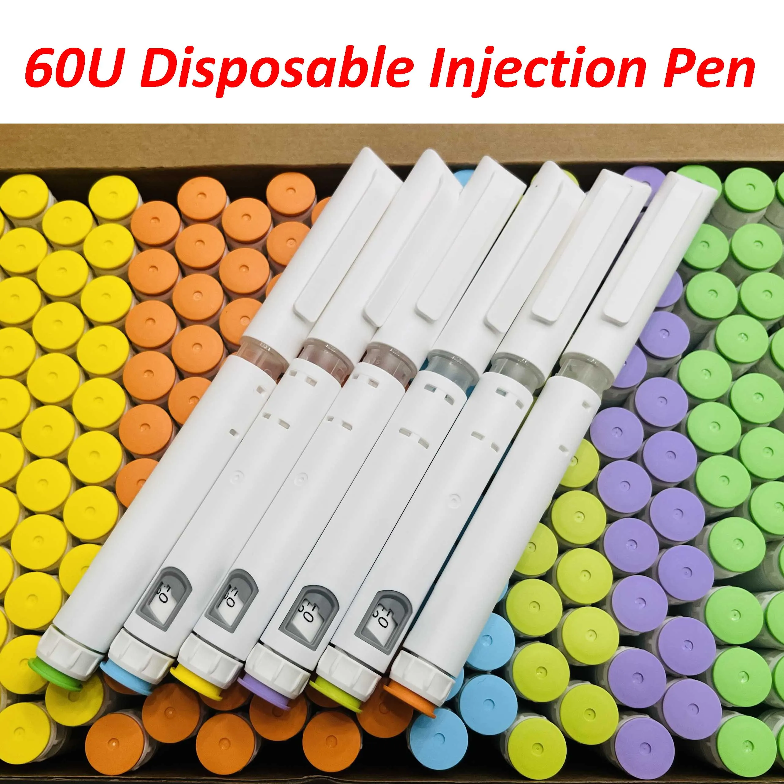 20Pcs Candy Color 60U Disposable Injection Pen Shell 3ml Peptide Pen Insulin Pen Suitable For 3ml Glass Cartridge