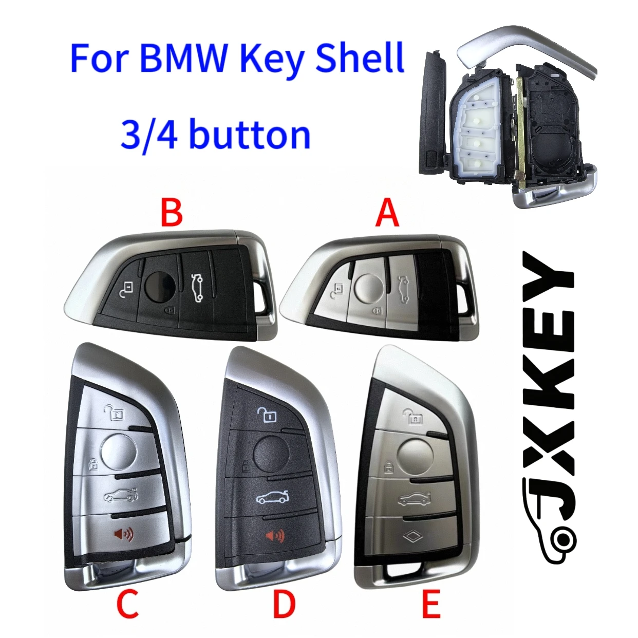 Car Remote Key Shell 3/4 Button for BMW 3 5 6 8 X3 X4 X5 X7 G Series G21 G20 G31 G30 Auto Keyless FOB Case Housing Replacement