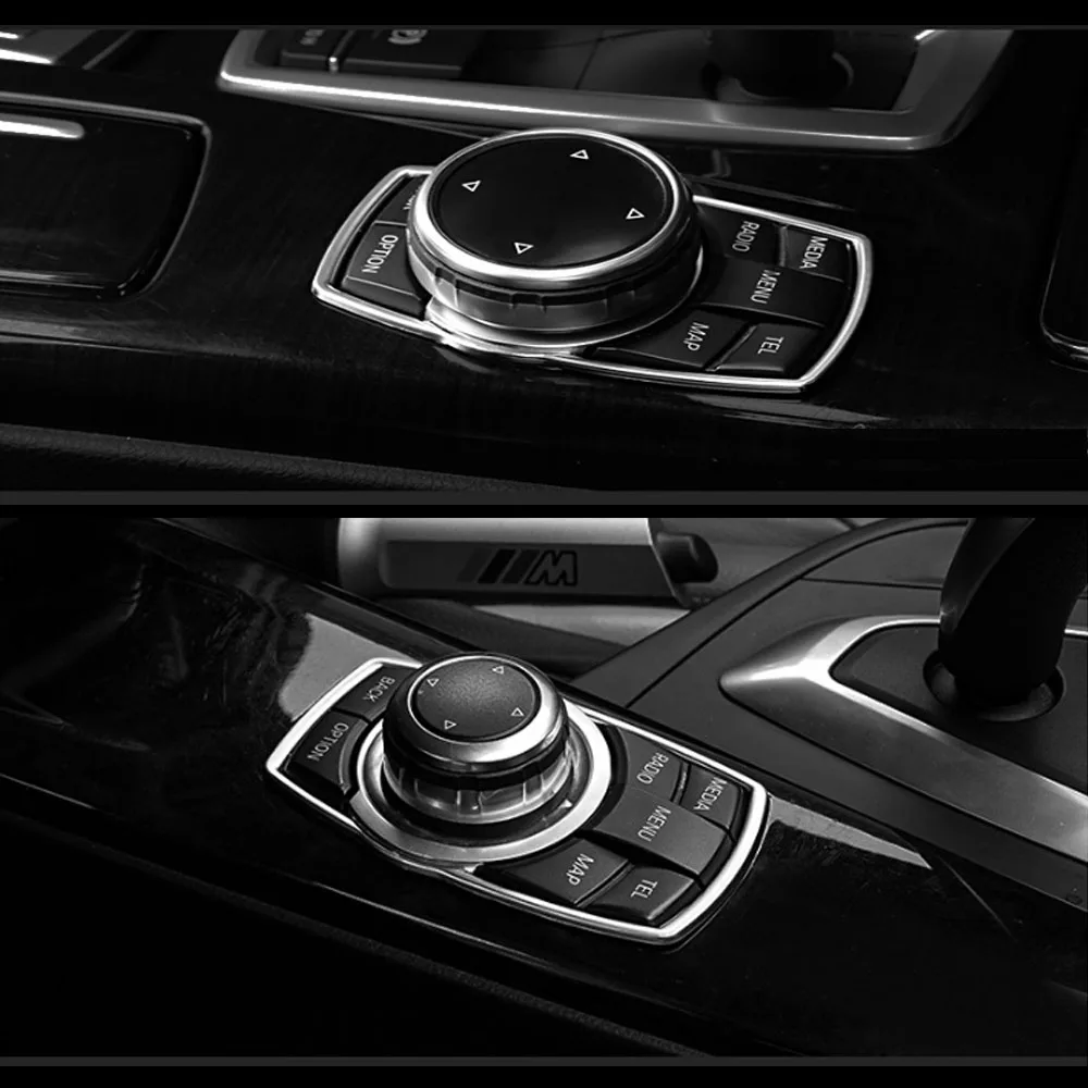 Chrome Car Inner Multimedia Frame Cover Trim For BMW  1 2 3 4 5 7 X1 X3 X4 X5 X6 F10 F07 F20 F30 F34 F01 F02 E84 F15 F16 F25 F26