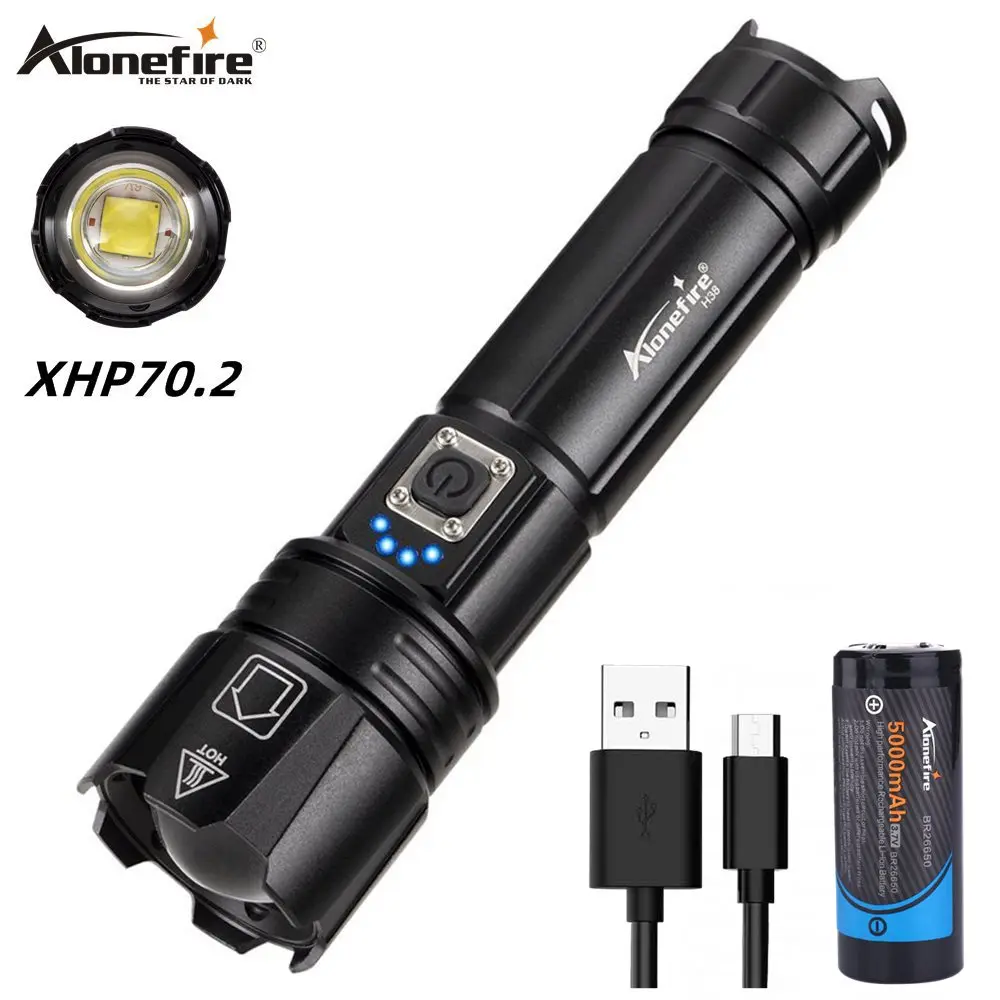 Alonefire H38 Lamp xhp70.2 Most Powerful Flashlight Tactical Torch Waterproof Telescopic Zoom Lantern Camping