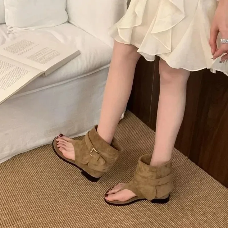 2026 Boots Casual Dress Street Style Shoes Clip Toe Flats Sandals Summer Fashion Trend Trouser