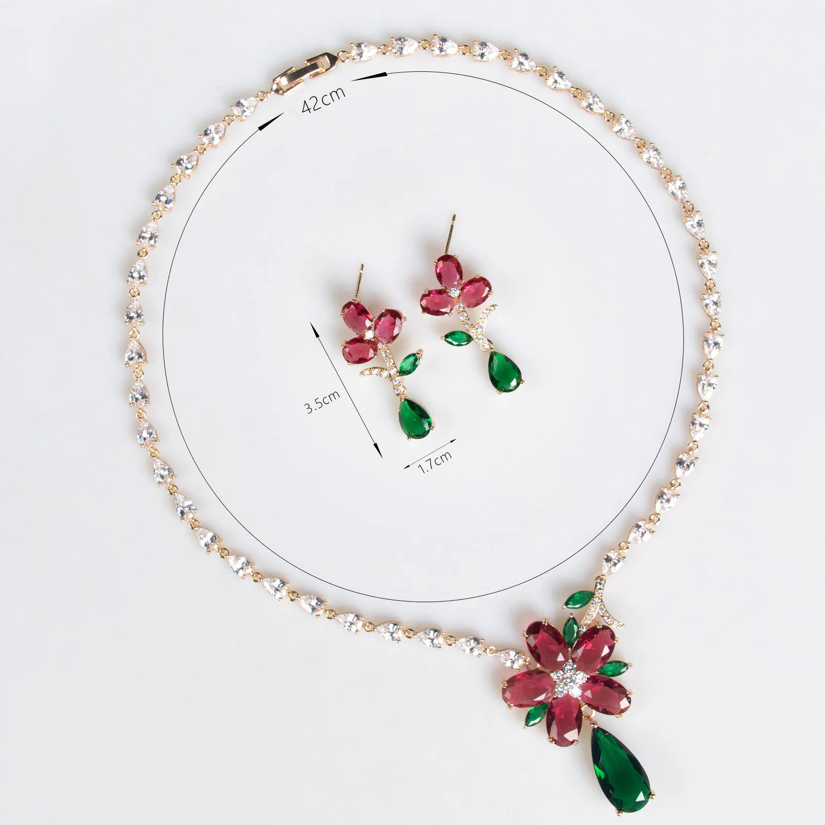 Summer Super Pretty Multi-colour Flower Necklace Earrings Jewellery Dress Accessories Set For Party Travel Wedding Bridal M-236
