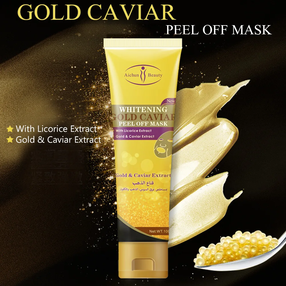 120ml Gold Caviar Peel-off Mask Whitening Cleansing Aloe Vera Blackhead Removal Mud Mask Wholesale Facial Mask