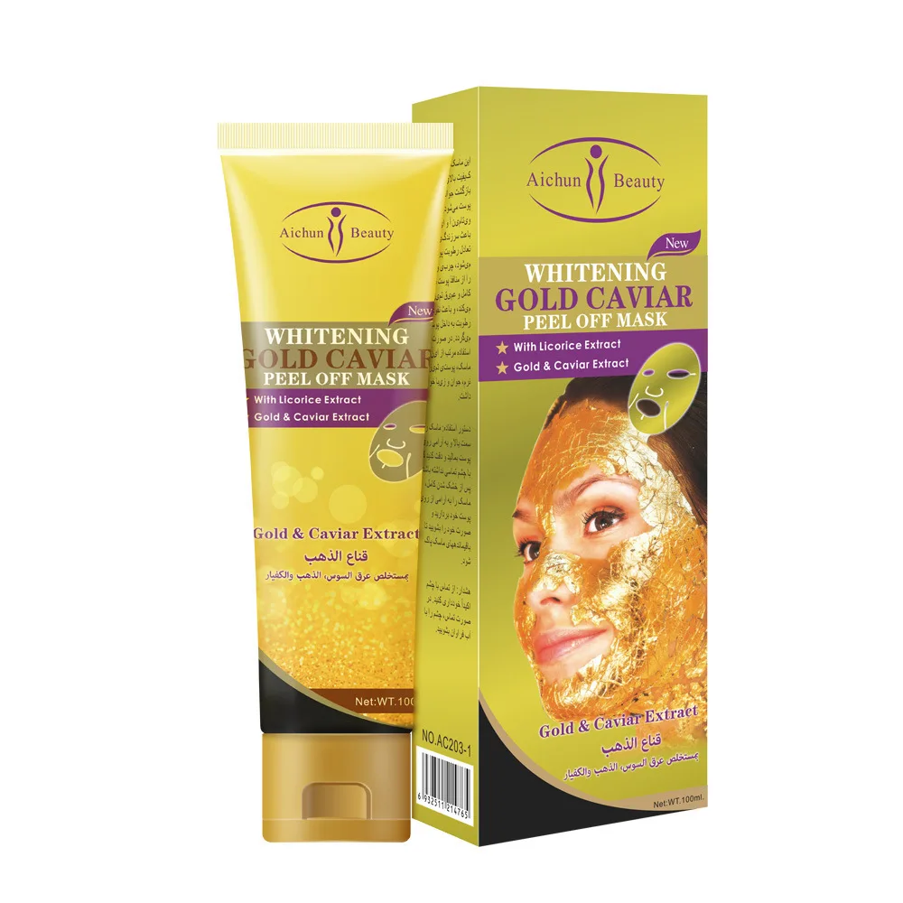 120ml Gold Caviar Peel-off Mask Whitening Cleansing Aloe Vera Blackhead Removal Mud Mask Wholesale Facial Mask