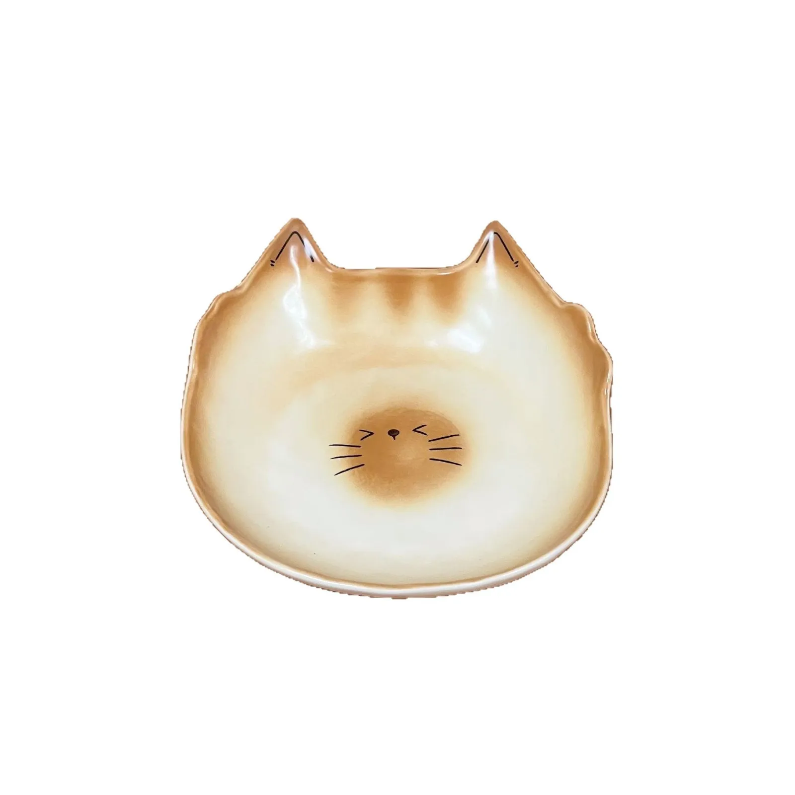 Creative Hand-Painted Japanese Cartoon Siamese Cat Tableware, Cute Household Ceramic Salad Fruit Bowls & Dinner Plates