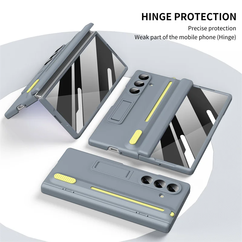 For Samsung Galaxy Z Fold 8 Ultra 8 7 6 5 4 3 With Touch Pen & Telescopic Slot Case Full Hinge Screen Protect Film Bracket Cove