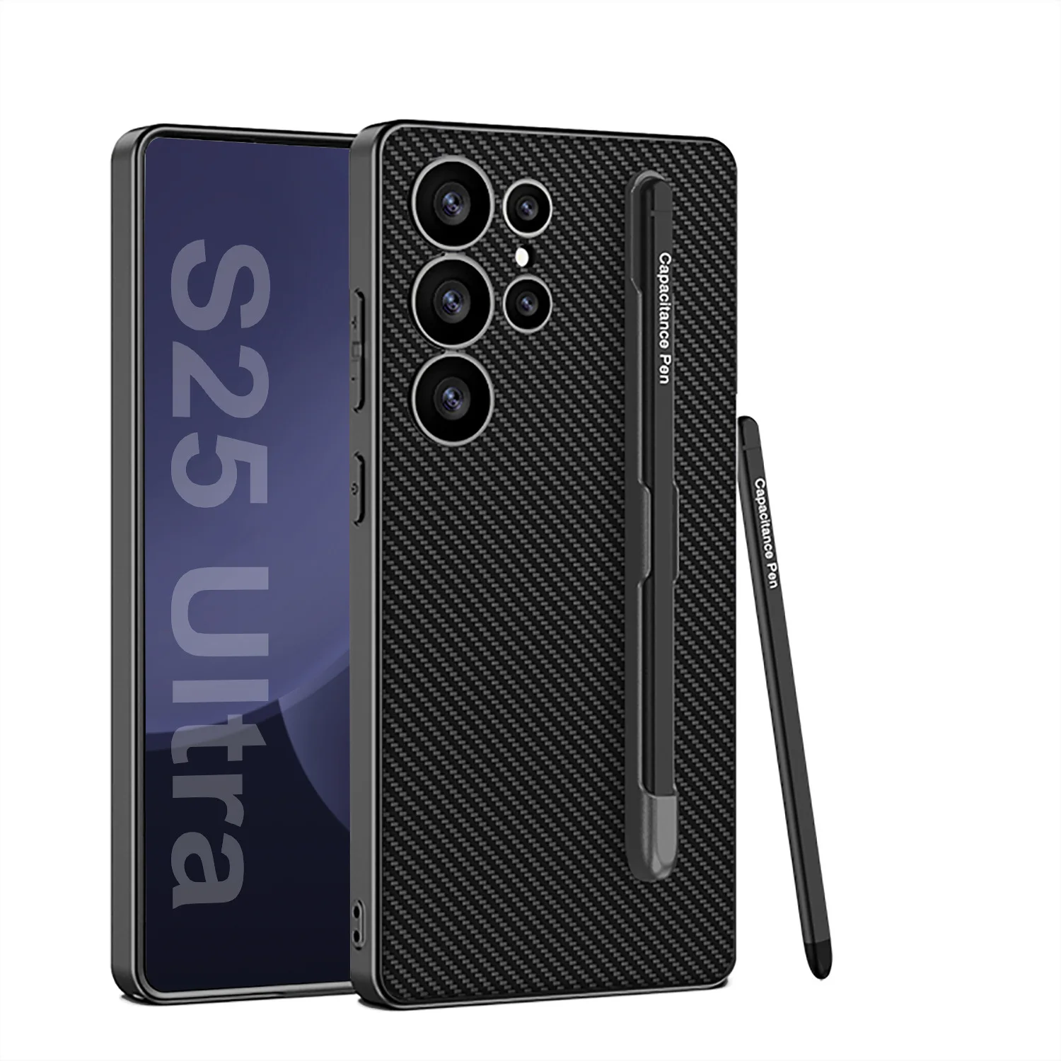 Luxury Case For Samsung Galaxy S25 Ultra Edge With a Pen Fashion Carbon Fiber Cover Anti-knock Cases For Galaxy S25Ultra S25Edge
