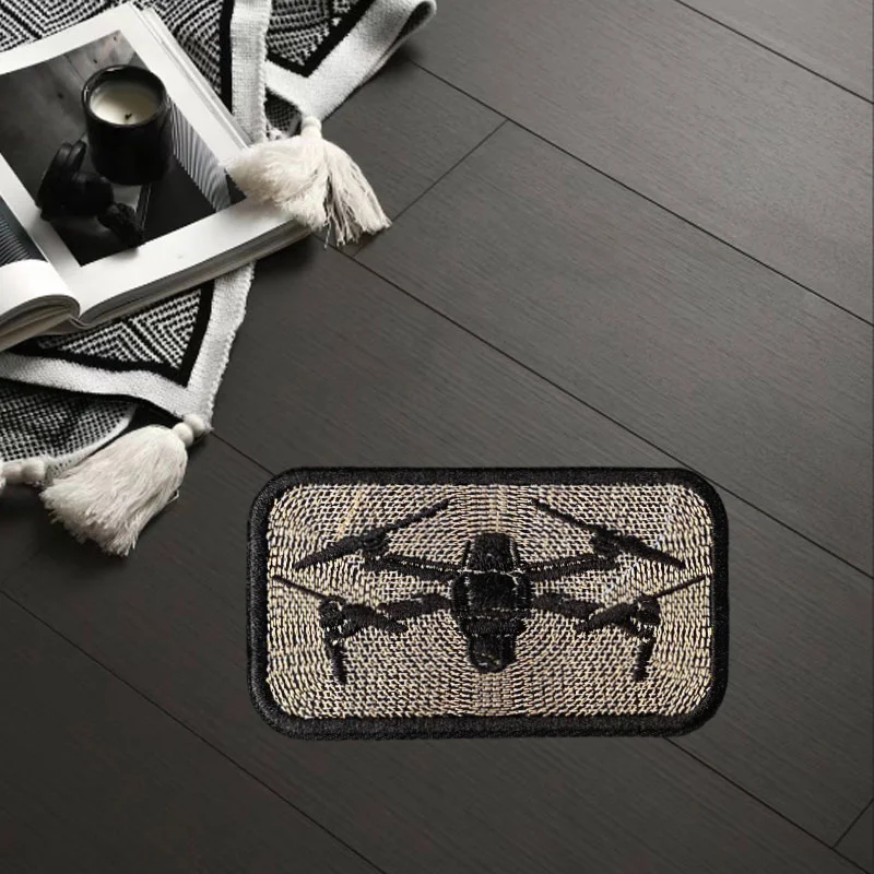 Drone Patches Military Tactics Morale Badges Embroidery Hook and Loop, Backpack Clothes Decorative Stickers Armbands