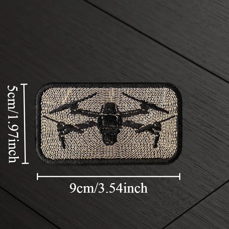 Drone Patches Military Tactics Morale Badges Embroidery Hook and Loop, Backpack Clothes Decorative Stickers Armbands