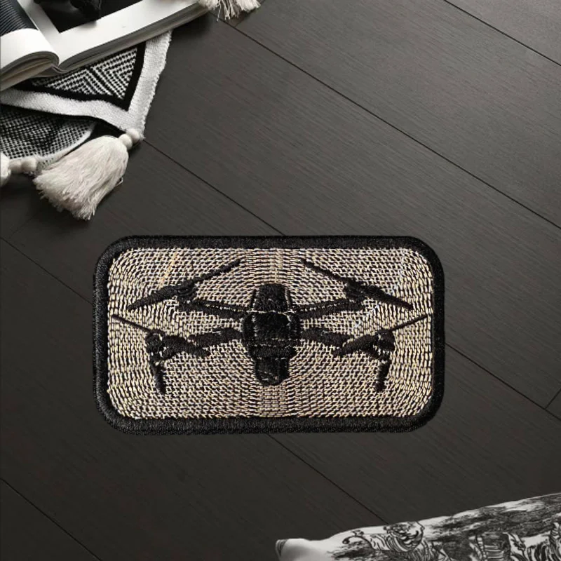 Drone Patches Military Tactics Morale Badges Embroidery Hook and Loop, Backpack Clothes Decorative Stickers Armbands