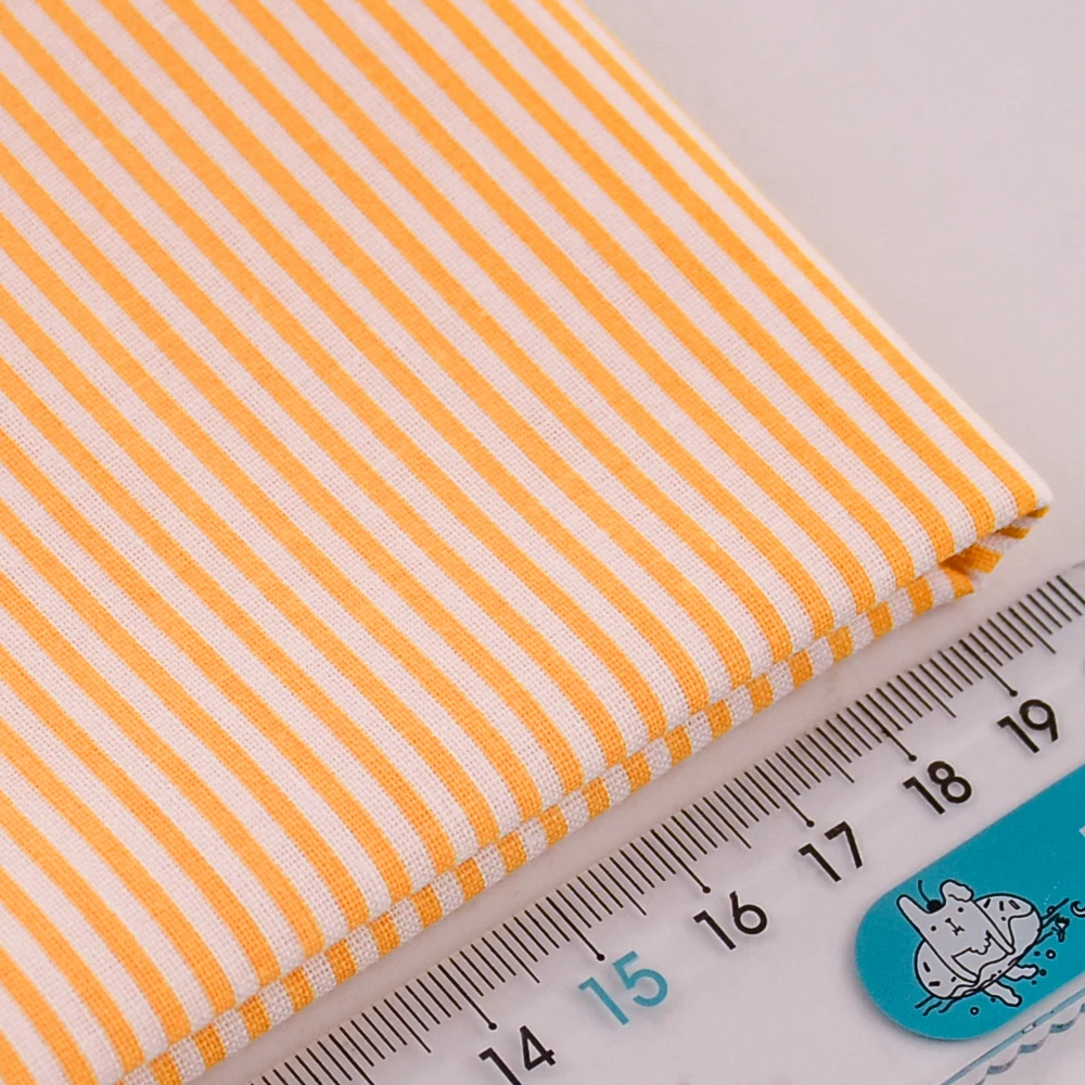 Red and White Stripes Printed 100% Cotton Fabric Fat Quarter for Beginner's Practice Doll's DIY Sewing Clothes Patchwork Crafts