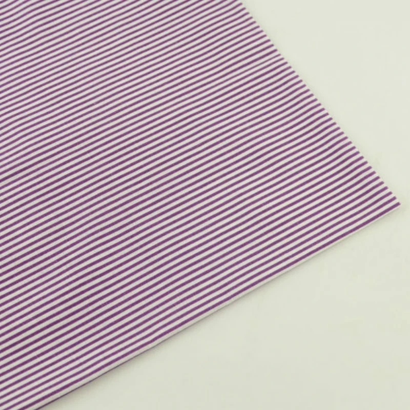 Red and White Stripes Printed 100% Cotton Fabric Fat Quarter for Beginner's Practice Doll's DIY Sewing Clothes Patchwork Crafts