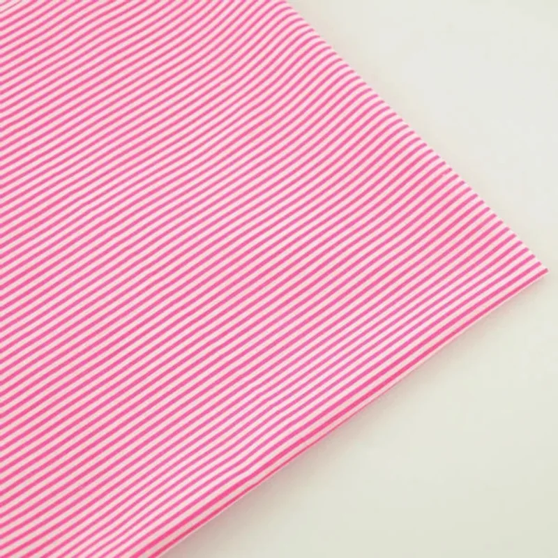 Red and White Stripes Printed 100% Cotton Fabric Fat Quarter for Beginner's Practice Doll's DIY Sewing Clothes Patchwork Crafts