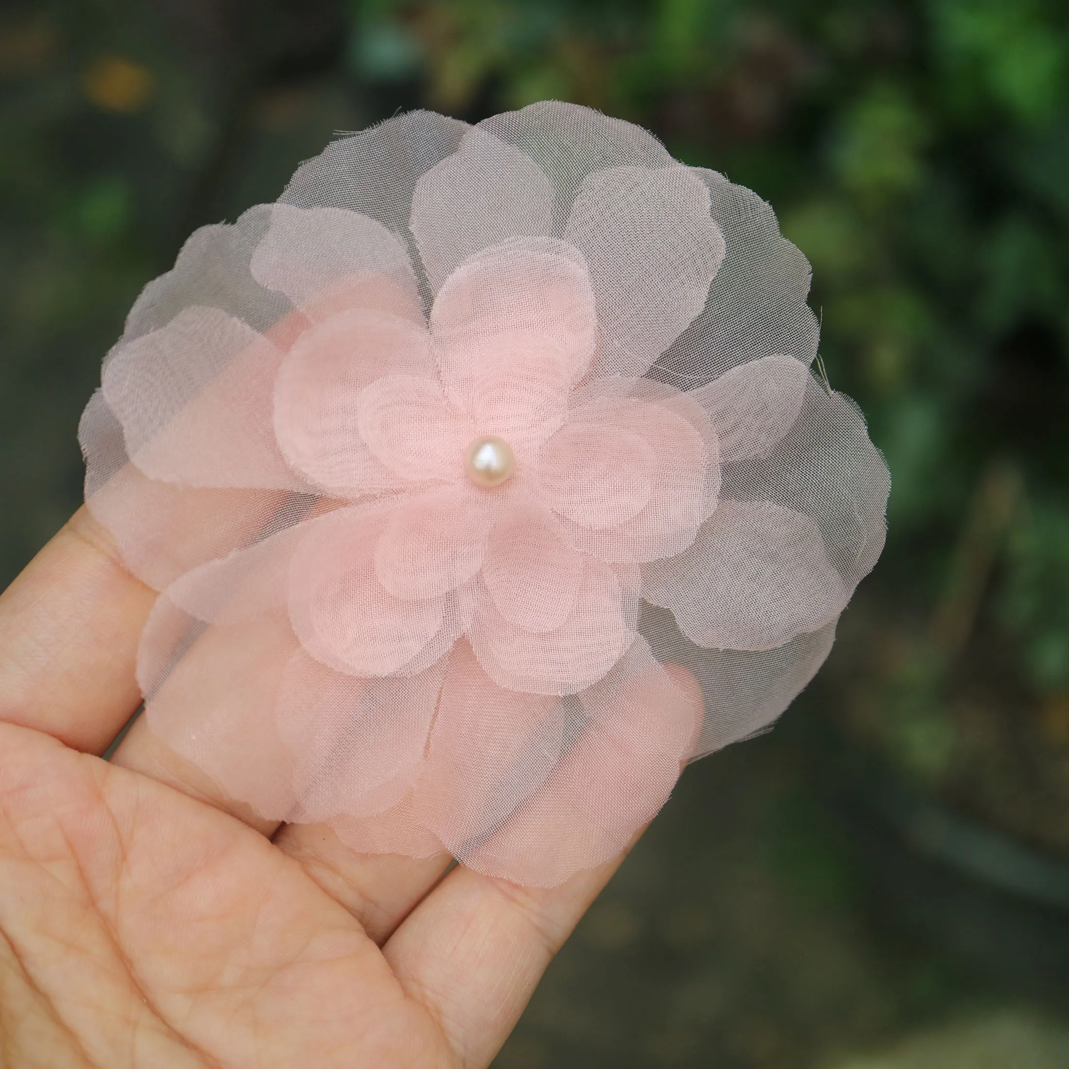 10pc Pink Flower Patches for Wedding Dresses Embroidery Floral Patches Bags Decorative Parches Applique Sewing Craft