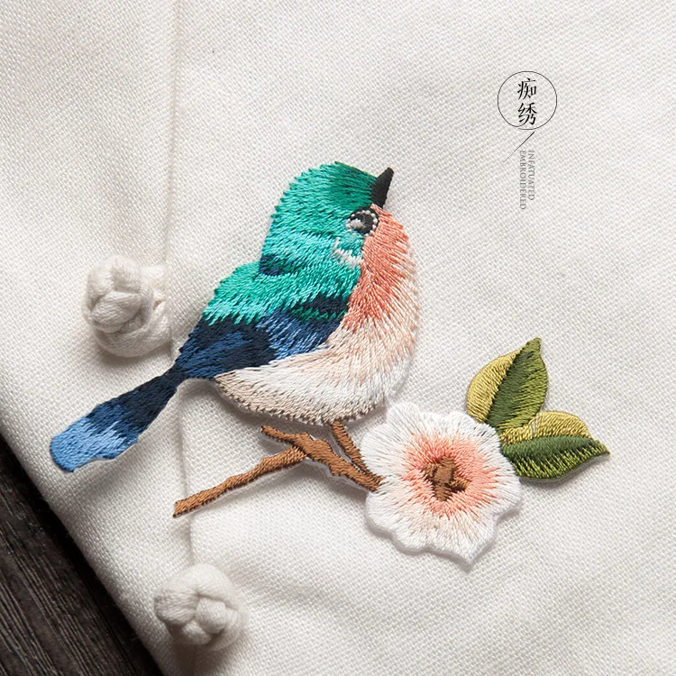 Cute Embroidery Patch Bird Flower Patches for Clothing Shoe Bag Decoration DIY Iron on Patches Appliques