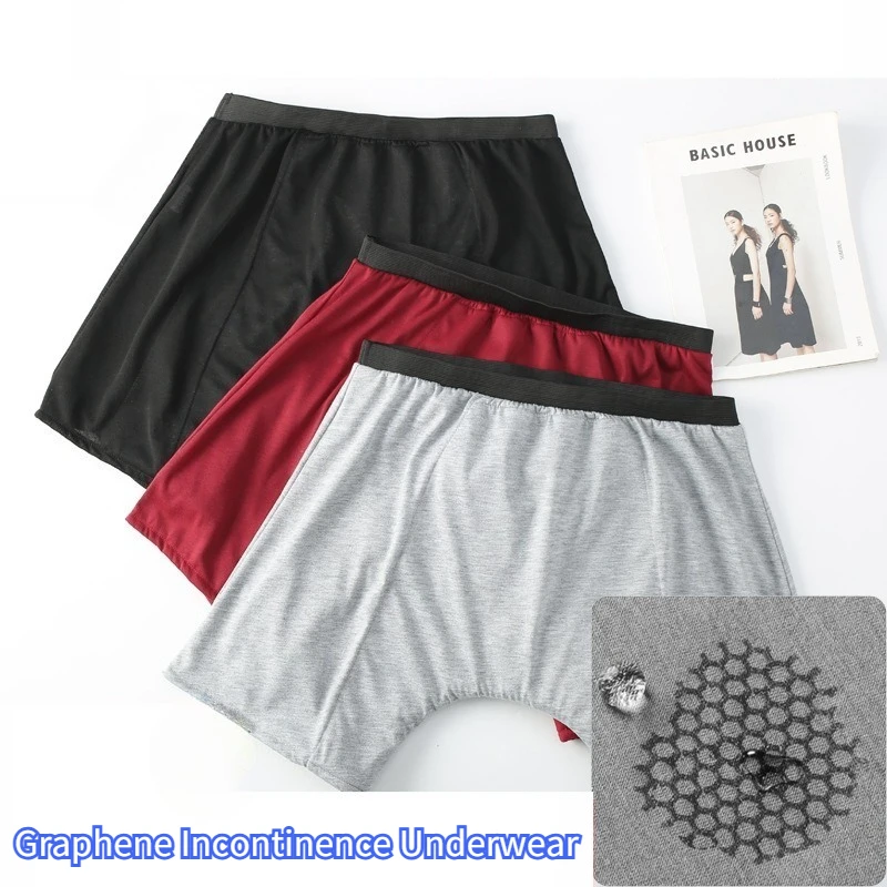 Graphene Adult Incontinence Pull Up Underwear Waterproof Leak Proof Washable Reusable Protective Pant Elderly Breathable Elastic