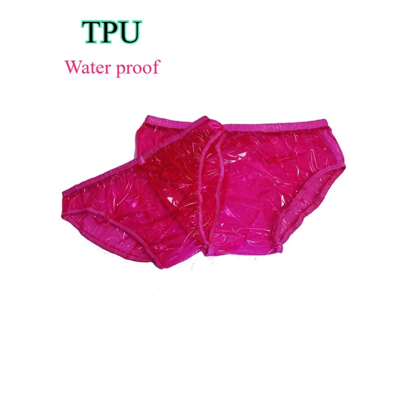 Sexy Lingerie Adult Transparent TPU Briefs Multi Color Soft Plastic See Through Waterproof Low Waist Underwear Comfortable Flexi