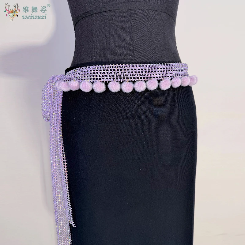 Belly Dance Performance Waist Chain Accessories Decorative Mesh Diamond  Belt for Women's Adult Oriental Dance Competition Belts
