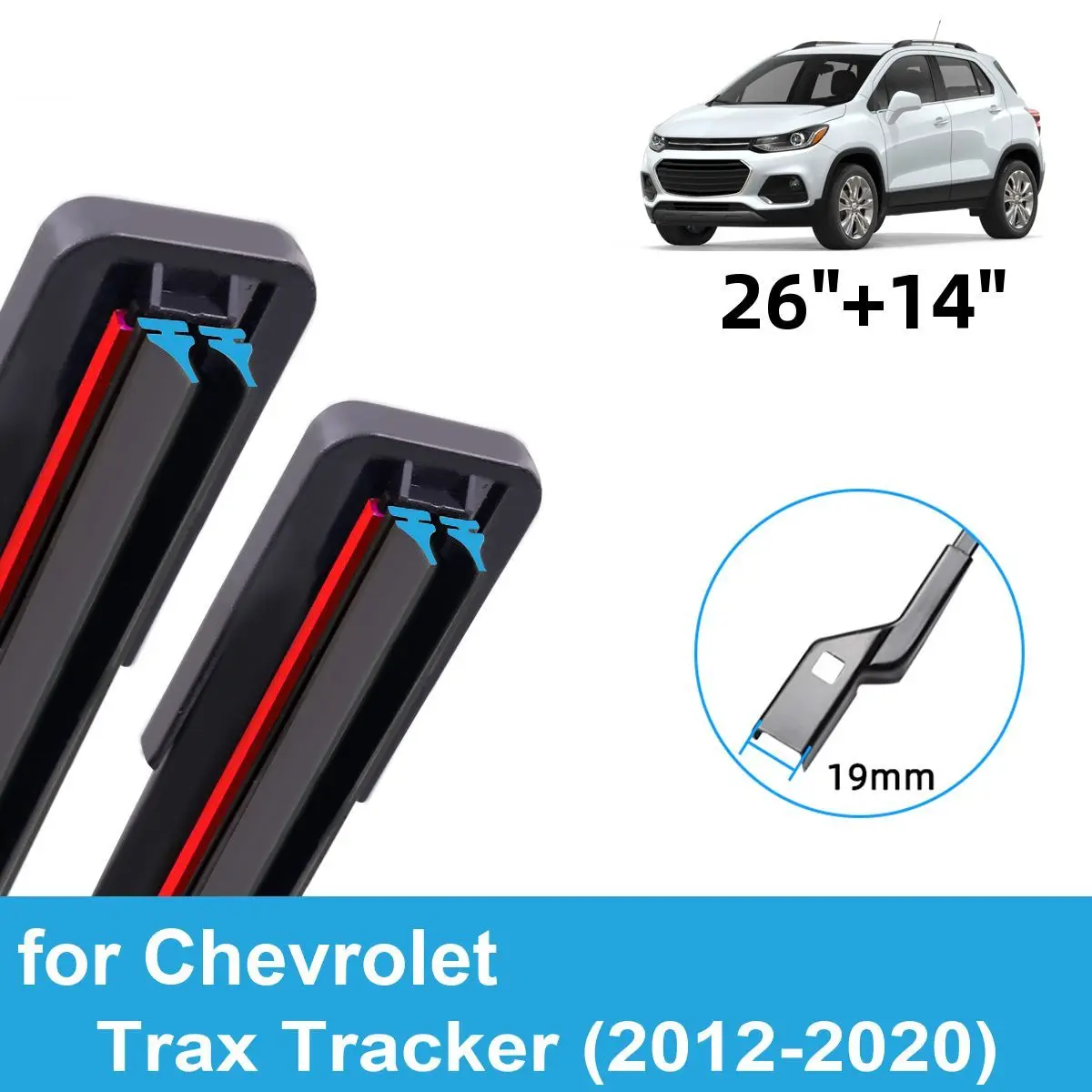 2PCS Car Wiper Blades for 2012-2020 Chevrolet Trax Tracker Front Windscreen Windshield Double Rubber Car Accessories 2019 2020