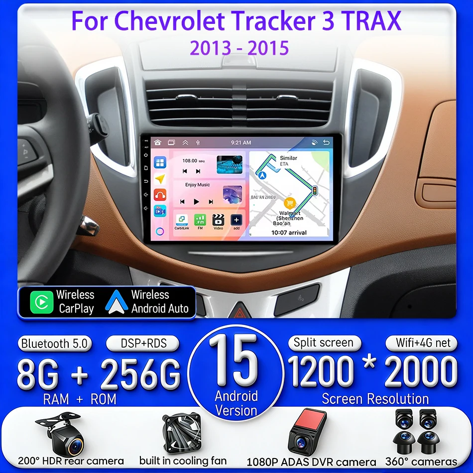 Android For Chevrolet Tracker 3 TRAX 2013 - 2015 Stereo Carplay Auto Car Multimedia Radio Video Player Head Unit Navigation GPS