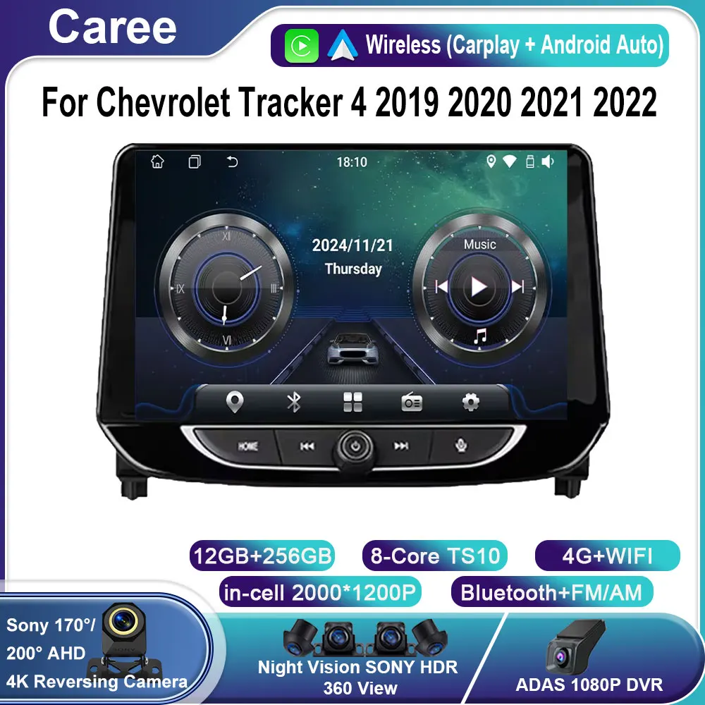 Android 15 For Chevrolet Tracker 4 2019 2020 2021 2022 Carplay Auto Car Multimedia Player Auto Radio No 2Din DVD QLED Head Unit