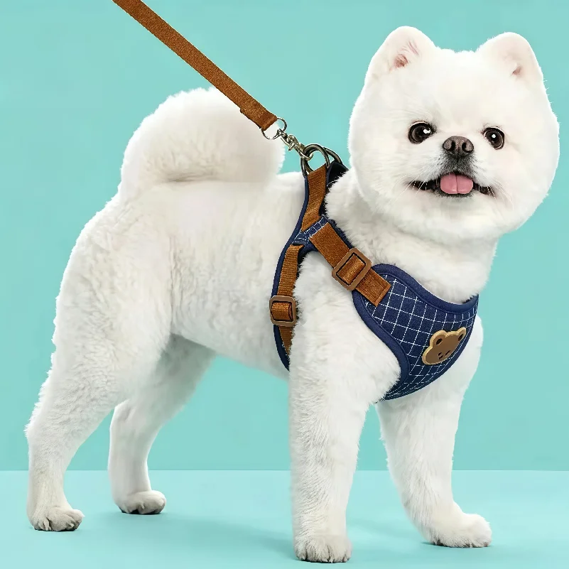 Pet Harness Lead Leash Set For Small Medium Dog Cat Vest Chest Strap Puppy Chihuahua Breathable Harness Dog Walking Pet Supplies