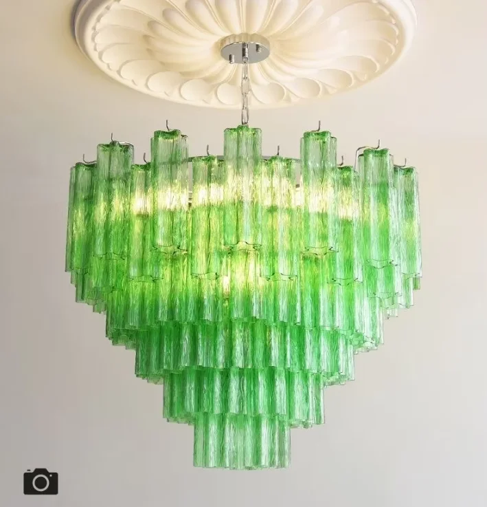 Italian Murano Glass Chandelier For Living Dining Room Clound Pink Handmade Glass Pendant Lights For Kitchen Bar Villa Lighting