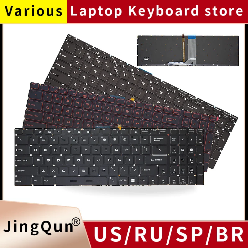 US/RU/SP/FR/TR/AR/NE Backlit Keyboard For MSI MS-1795/179B/17A1/17B1/17C1/17C5/17E7/17F2/17F4/17FK/1791/1792