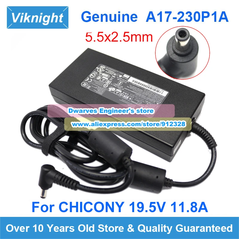 New Genuine 230W Chicony A17-230P1A AC Adapter 19.5V 11.8A Charger for MSI Gaming Laptop GS65 GS66 Stealth 9SD GS75 P65 GL62VR
