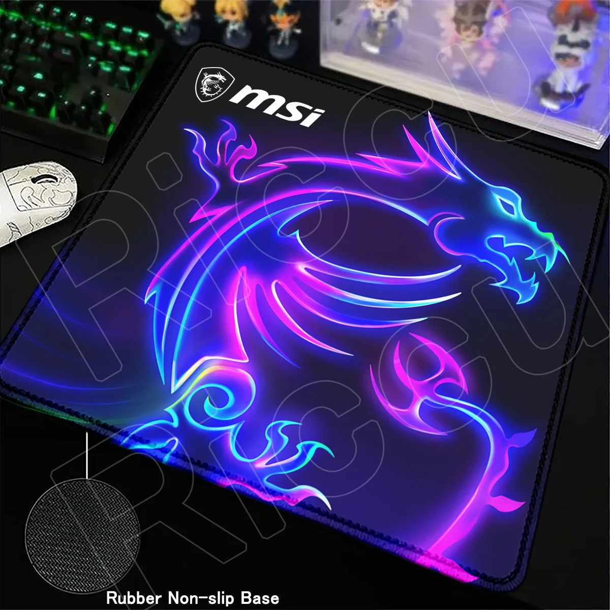 Small Gamer Mouse Pad MSI Rubber Anti-slip Base Desk Mat 400x450mm Square Carpet Gaming Speed Keyboard Laptop Office Accessories