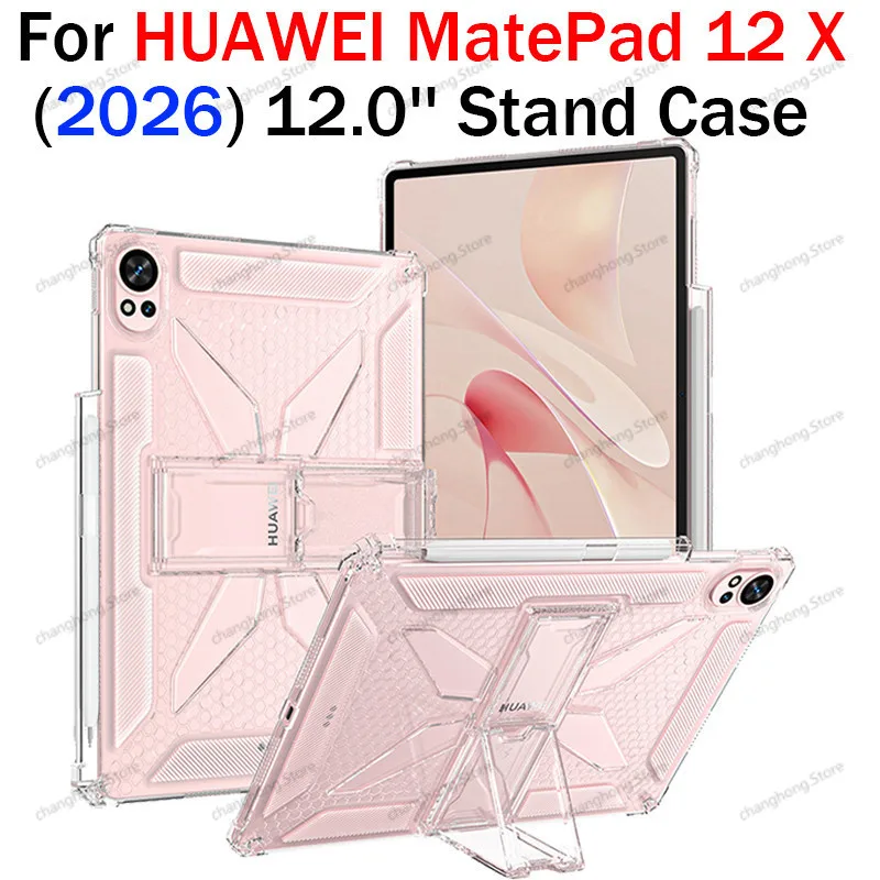 For Huawei MatePad 12 X 12.0'' 2026 LRT-W09 MatePad 12X Air 2025 2024 12'' Tablet Soft TPU Transparent Stand Case