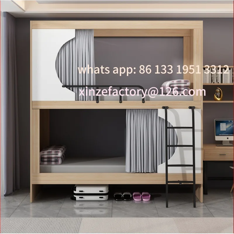 Youth Hostel All Inclusive  School Dormitory Apartment  Steel Wood Combined Bunk  High and Low  Space Capsule Upper