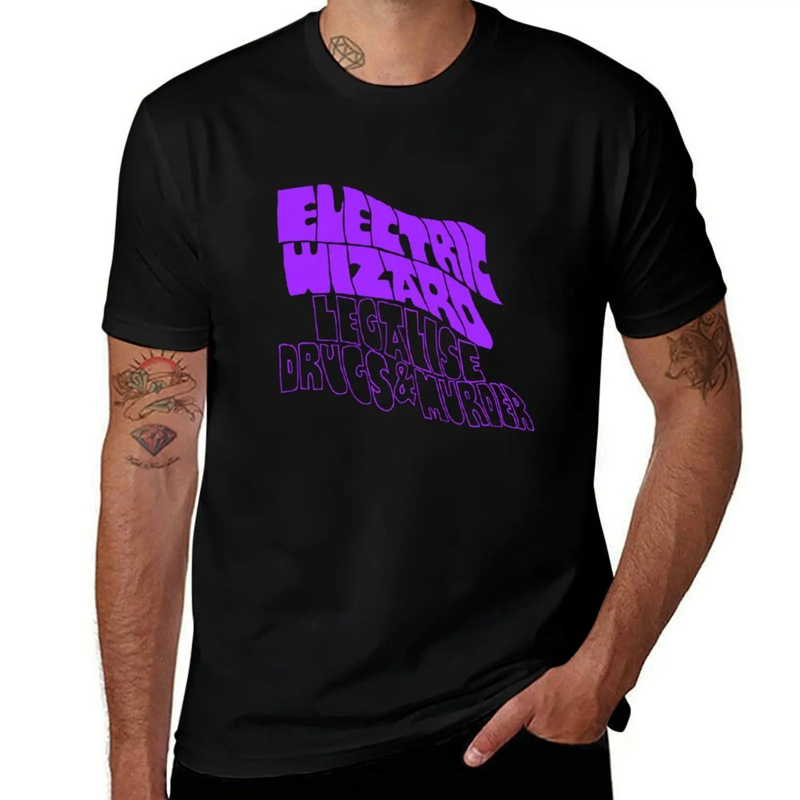 Electric Wizard - transparent T-Shirt Abstract Pattern Print Top