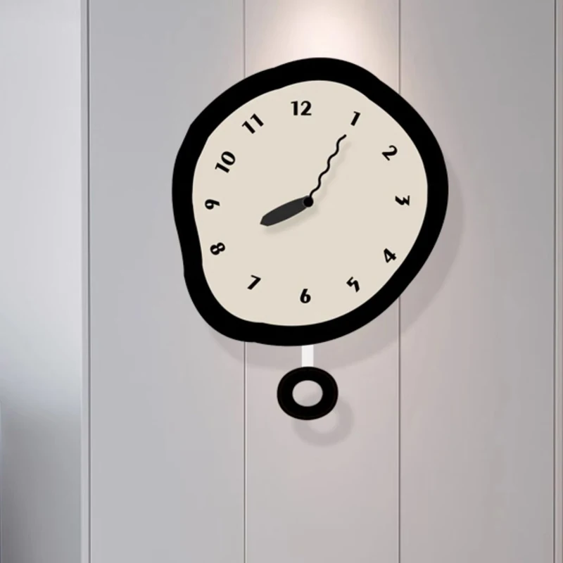 Fabric Wall Clock Instagram Korean Creative Apple Clock Home Decoration Plush Clocks Simple and Cute Living Room Silent Clock