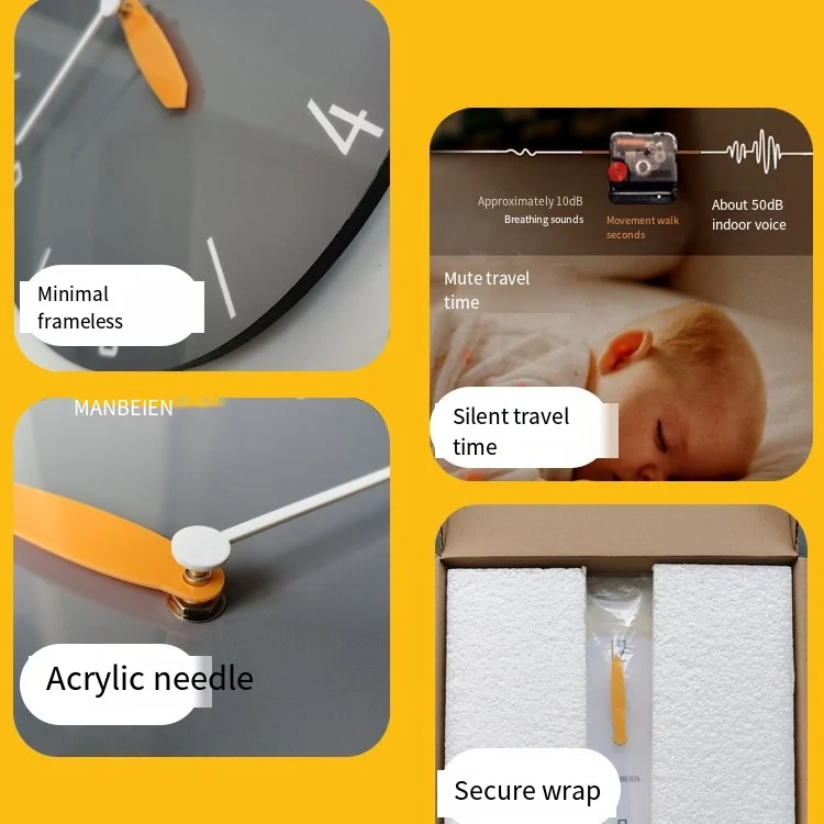 Fabric Wall Clock Instagram Korean Creative Apple Clock Home Decoration Plush Clocks Simple and Cute Living Room Silent Clock