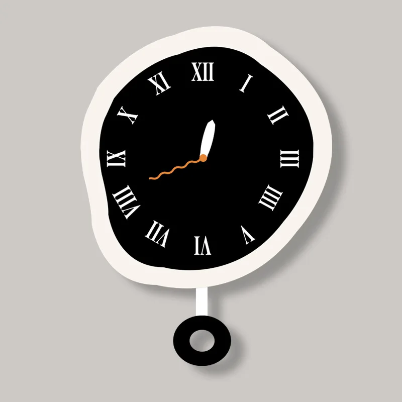 Fabric Wall Clock Instagram Korean Creative Apple Clock Home Decoration Plush Clocks Simple and Cute Living Room Silent Clock