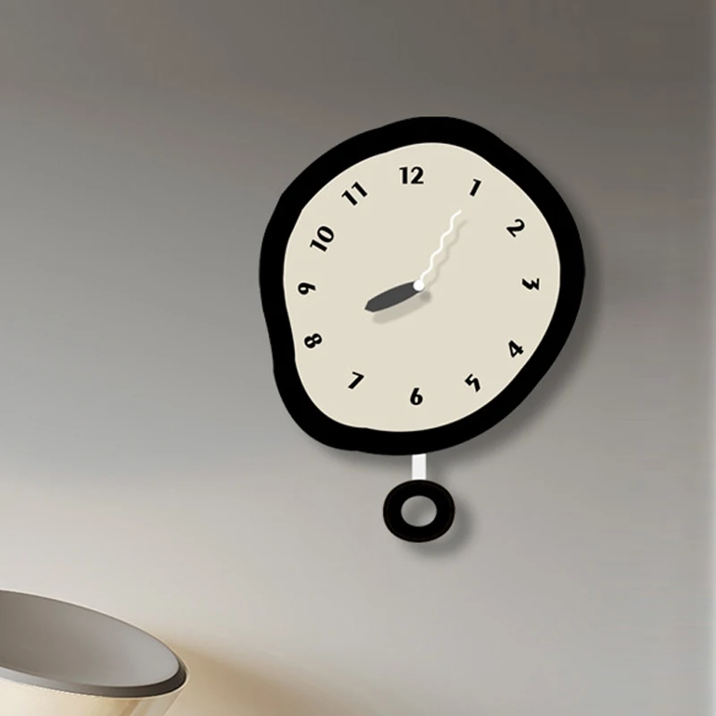 Fabric Wall Clock Instagram Korean Creative Apple Clock Home Decoration Plush Clocks Simple and Cute Living Room Silent Clock