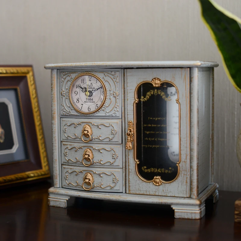 Victorian Musical Mantel Clock Antique Style Cabinet Tabletop Decor Elegant Wall/Table Display Clocks for Living Room Home Decor