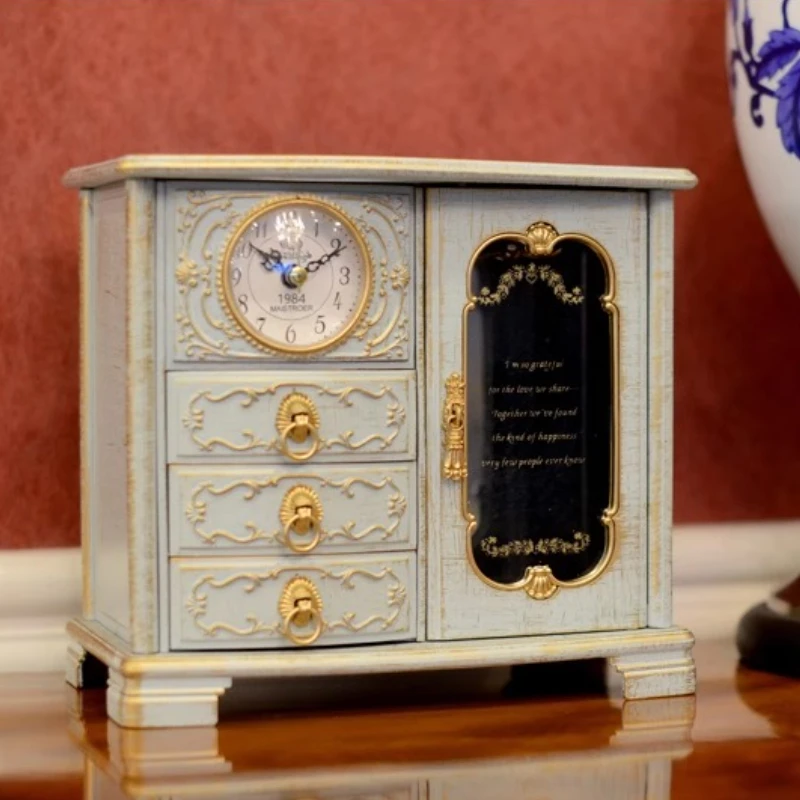 Victorian Musical Mantel Clock Antique Style Cabinet Tabletop Decor Elegant Wall/Table Display Clocks for Living Room Home Decor