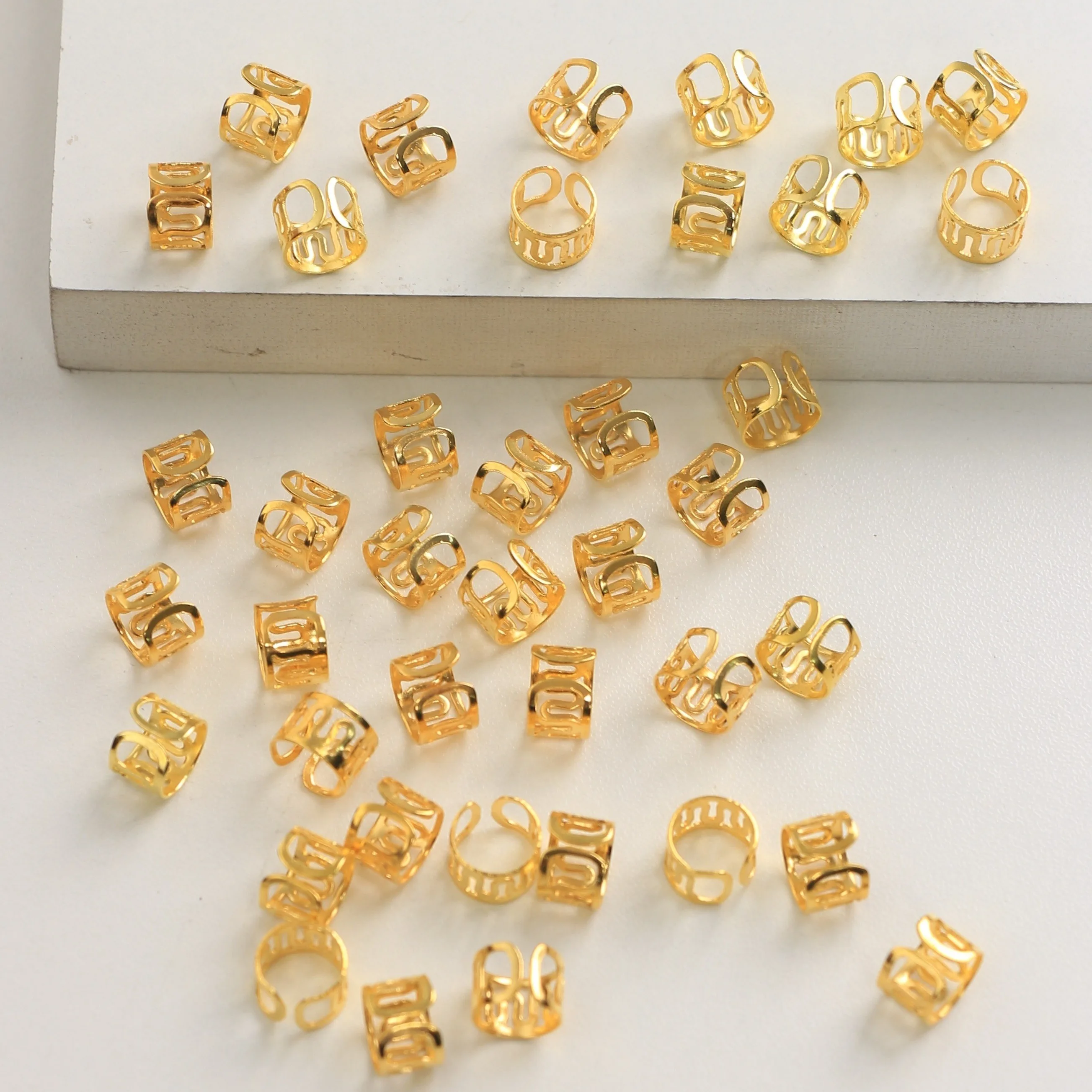 DIY Hair accessories Dreadlocks Beads Hair Braid Rings Clips Dread Locks Hair Braiding metal hollow Out braid accessories