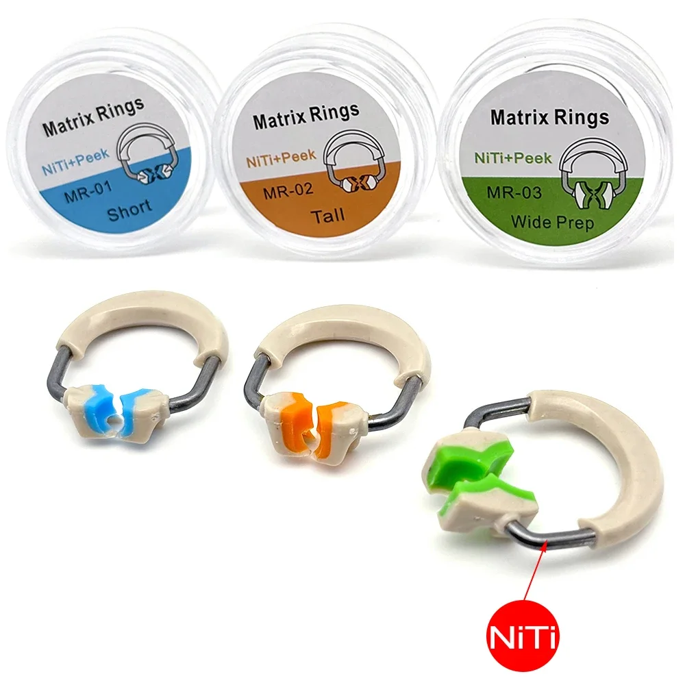 Dental Matrix Bands Niti Spring Clamping Ring Sectional Contoured Matrix Bands Dentistry Instrument Tools Short/tall/wide Prep